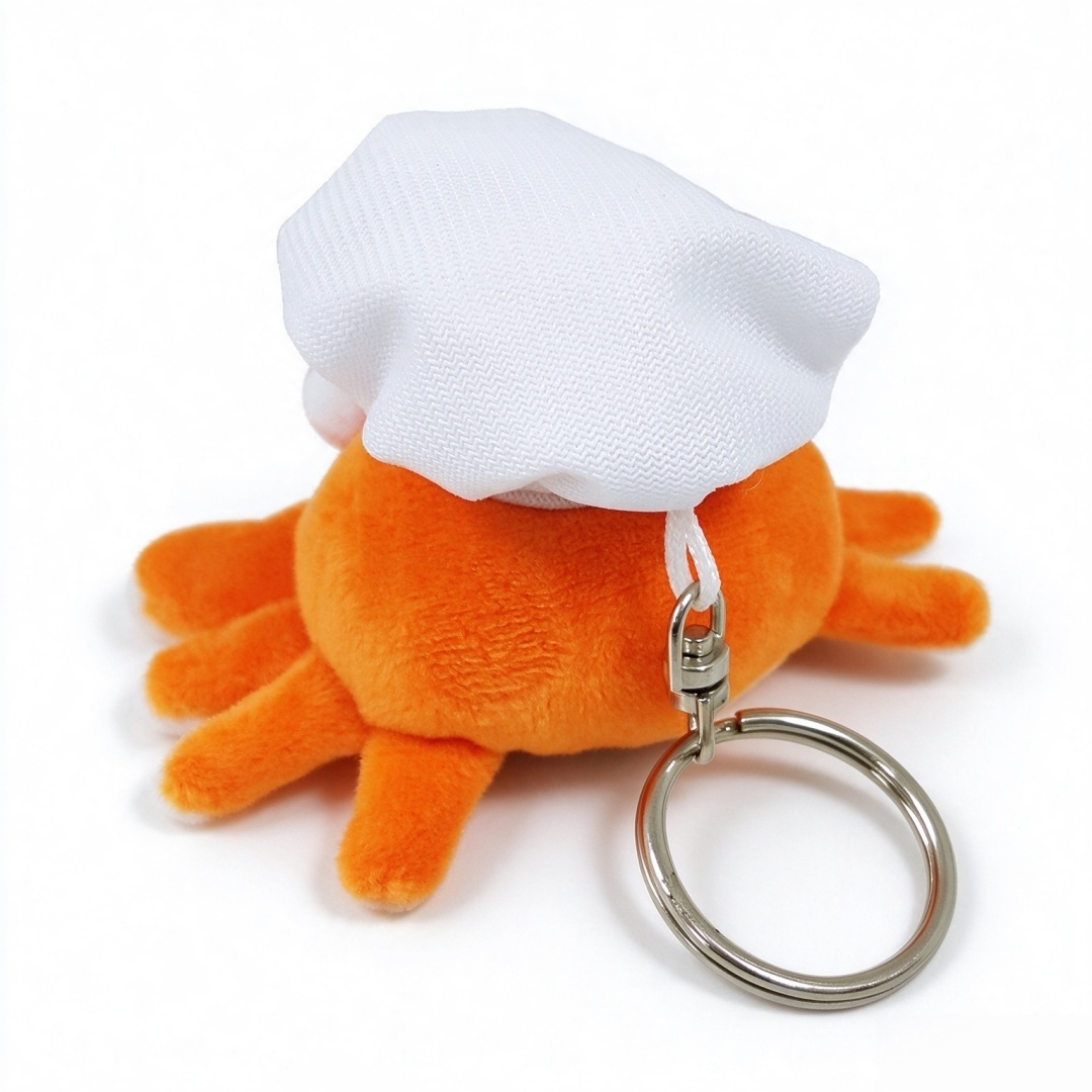 Brinquedos de chaveiro de caranguejo de chef ador&aacute;vel de pel&uacute;cia macio personalizado