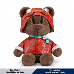Vintage Pilot Brown Teddy Bear балаларға арналған арнайы плюш ойыншық сыйлық