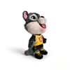 Peluche loup gris doux et souriant, cadeaux, mascotte, jouets animaux, vente en gros