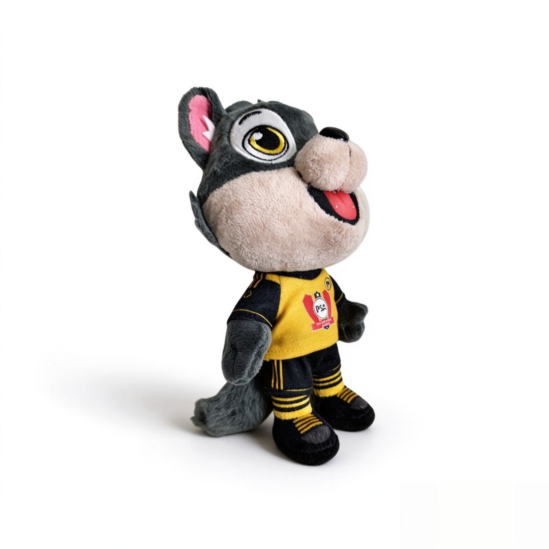 Peluche loup gris doux et souriant, cadeaux, mascotte, jouets animaux, vente en gros