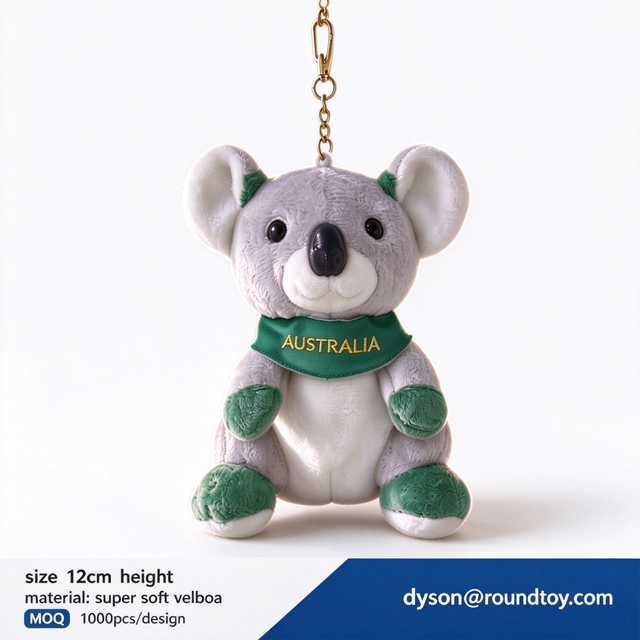 Koala Grey Soft Plush ສັດ Mascot Doll ຂາຍສົ່ງ Keychain ໂຮງງານຜະລິດຂອງຂວັນຂອງຫຼິ້ນ