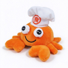 Brinquedos de chaveiro de caranguejo de chef ador&aacute;vel de pel&uacute;cia macio personalizado