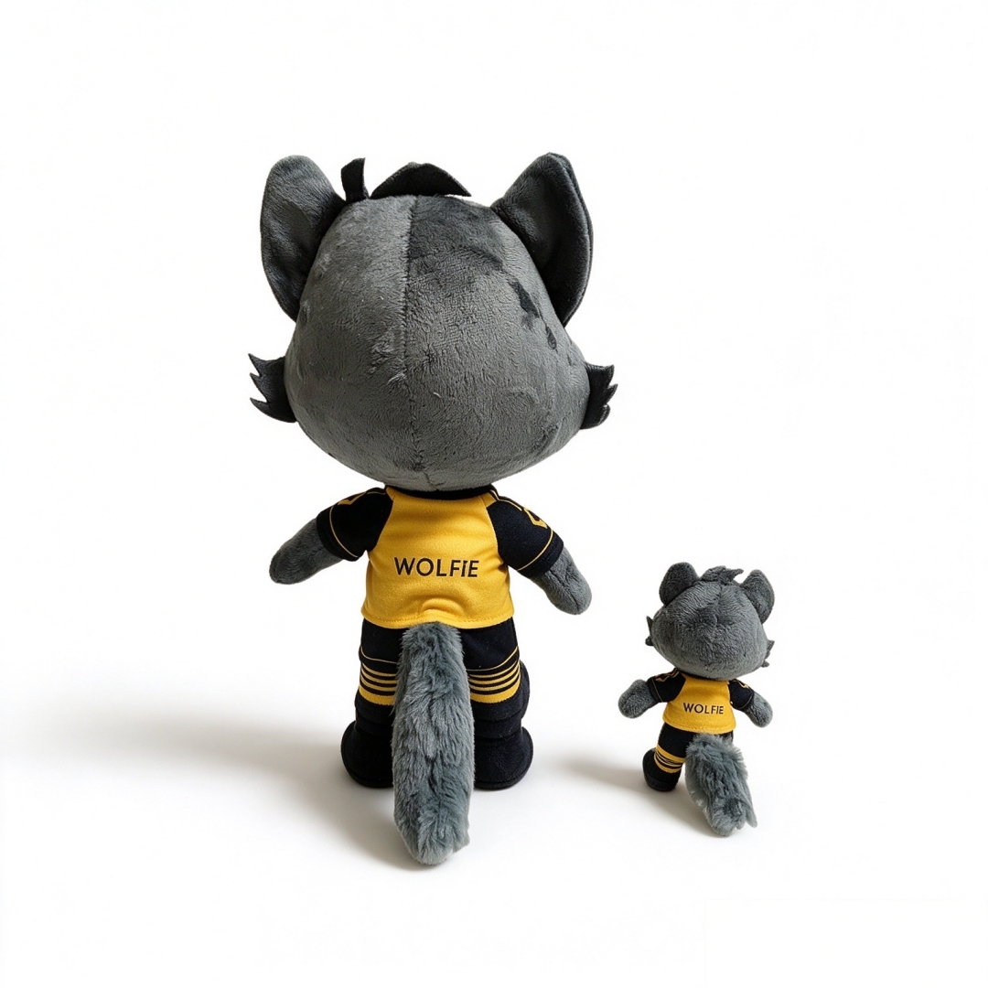 Peluche loup gris doux et souriant, cadeaux, mascotte, jouets animaux, vente en gros